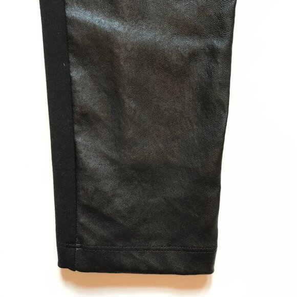 Charlotte Brody Leather Panel Leggings Pants Womens 10 Black Stretch Skinny - Picture 6 of 9